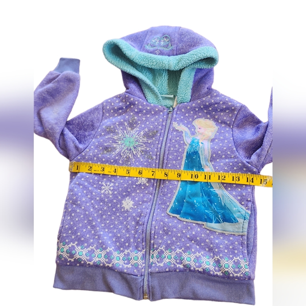 Disney Princess Frozen Elsa Hoddie Jacket  Girls Size 5 - Picture 5 of 11